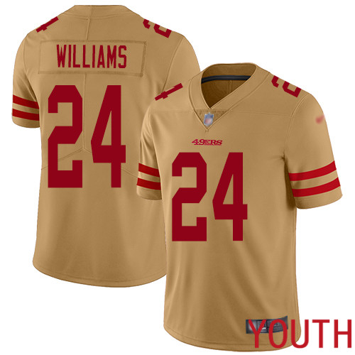 San Francisco 49ers Limited Gold Youth K Waun Williams NFL Jersey 24 Inverted Legend
